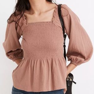NWT Madewell smocked top Size M